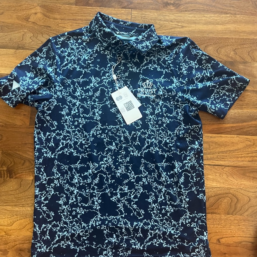 Trousers Navy Blue Patterned Polo Shirt